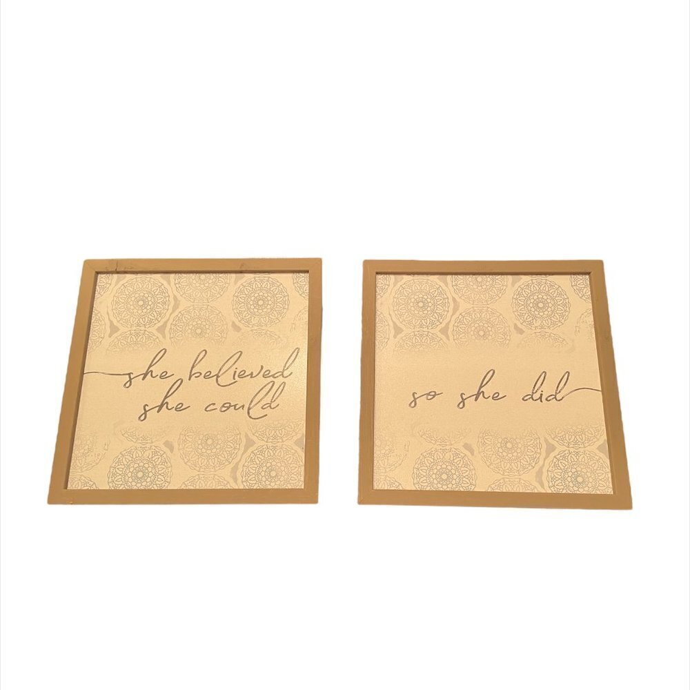 She Believed She Could So She Did Framed Photos 12" by 12"